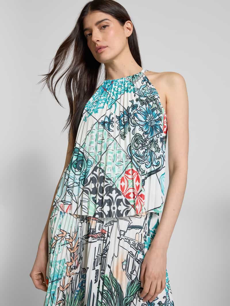 Marc Cain Regular fit blousetop met plooien