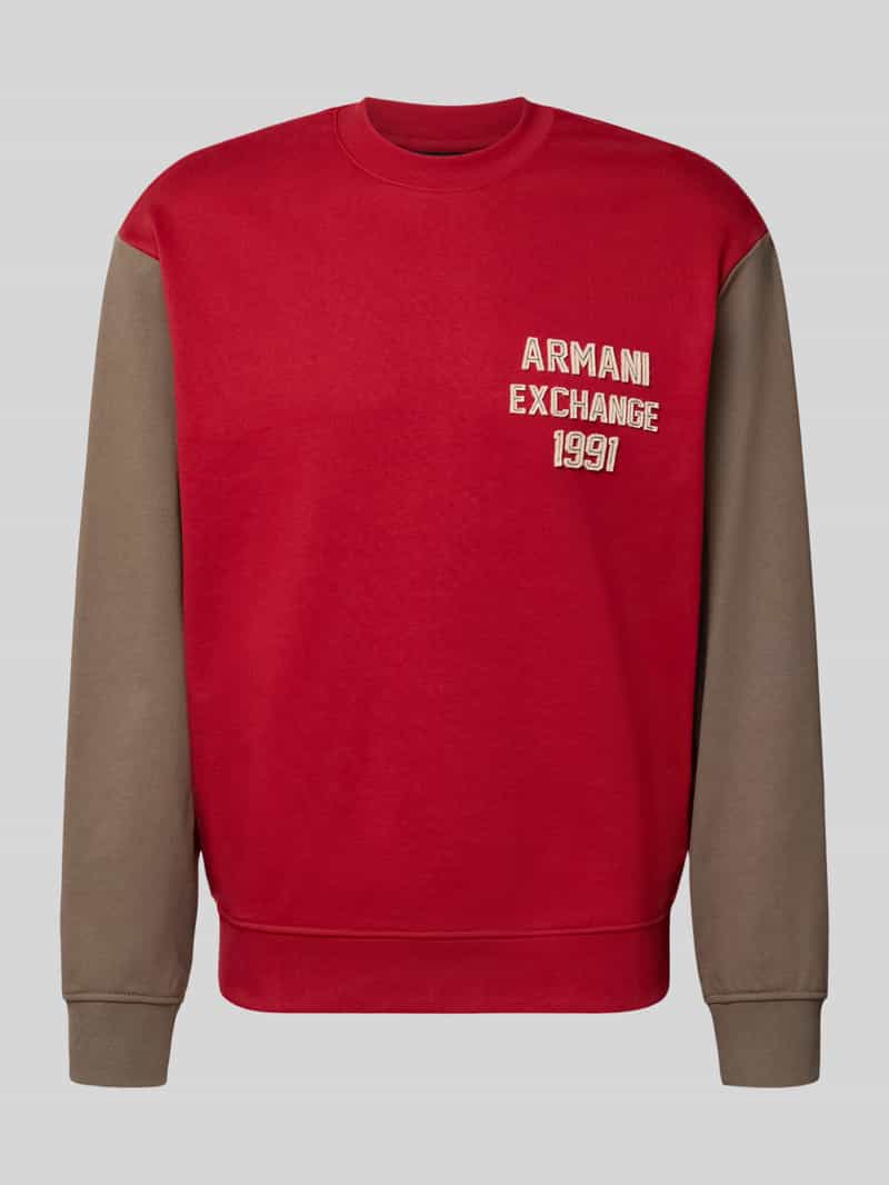 Armani Exchange Sweatshirt met label-stitching en ronde halsuitsnijding
