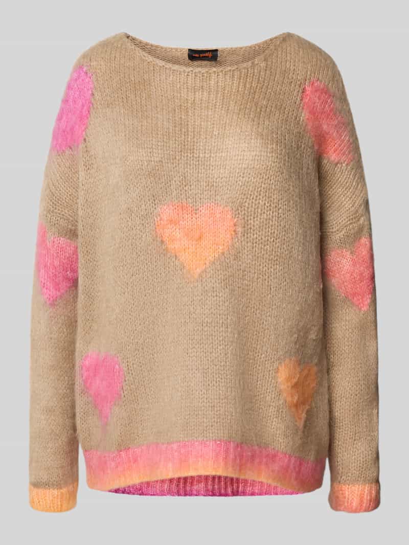 miss goodlife Oversized linnen pullover met alpaca in gebreide look