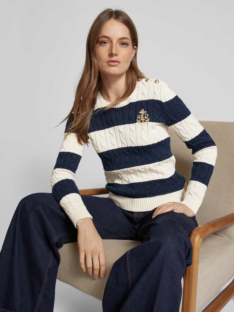 Lauren Ralph Lauren Gebreide pullover met kabelpatroon model 'MONTIVA'