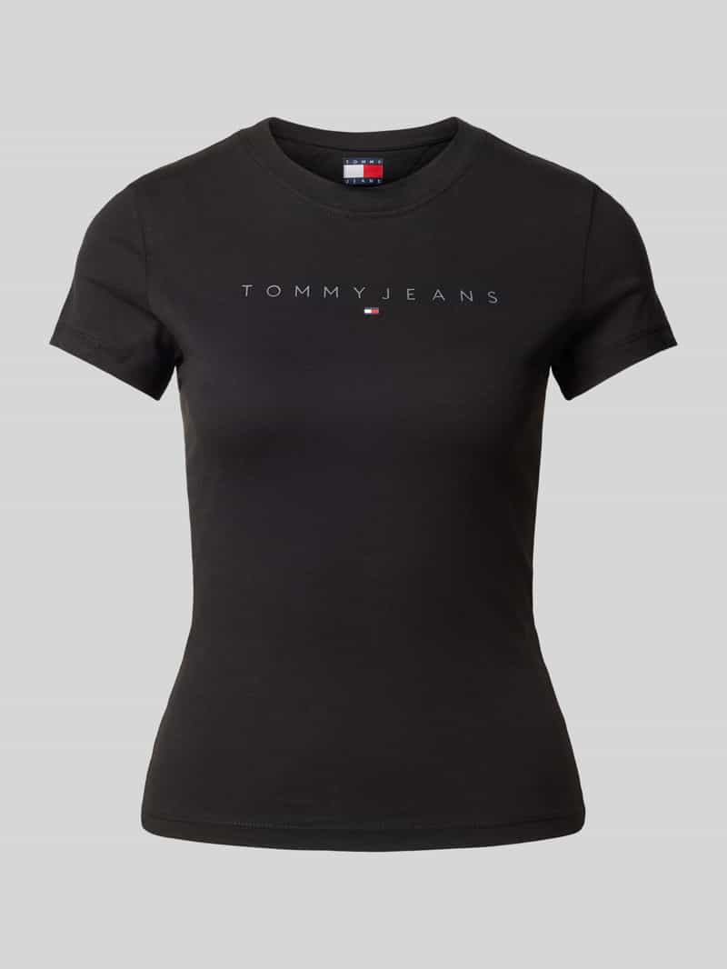 Tommy Jeans T-shirt met geribde ronde hals