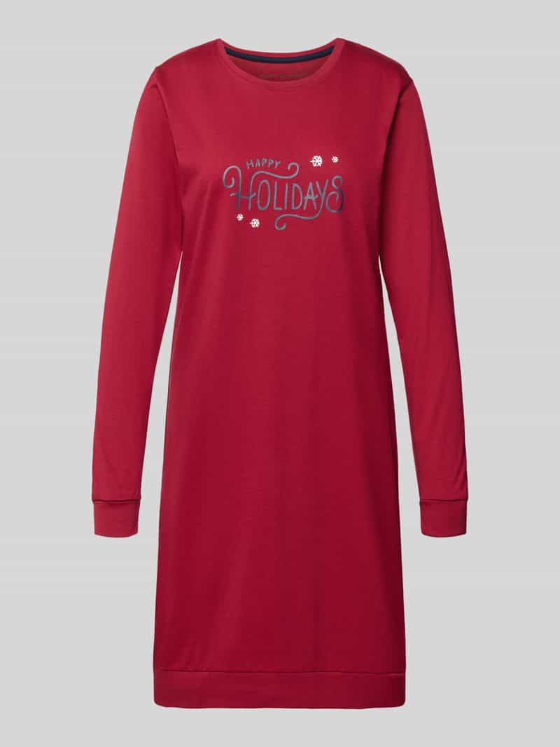 happy shorts Regular fit nachthemd met all-over motiefprint model 'XMAS'