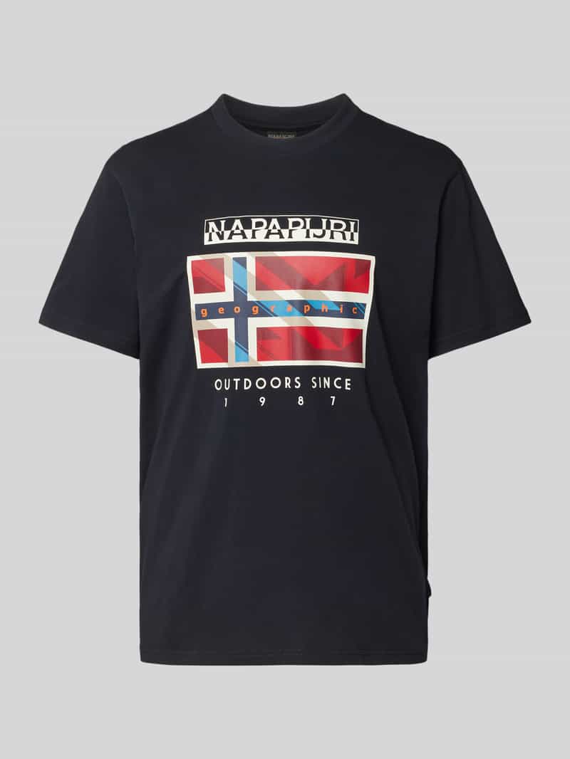 Napapijri T-shirt met ronde hals, model 'BIG FLAG'