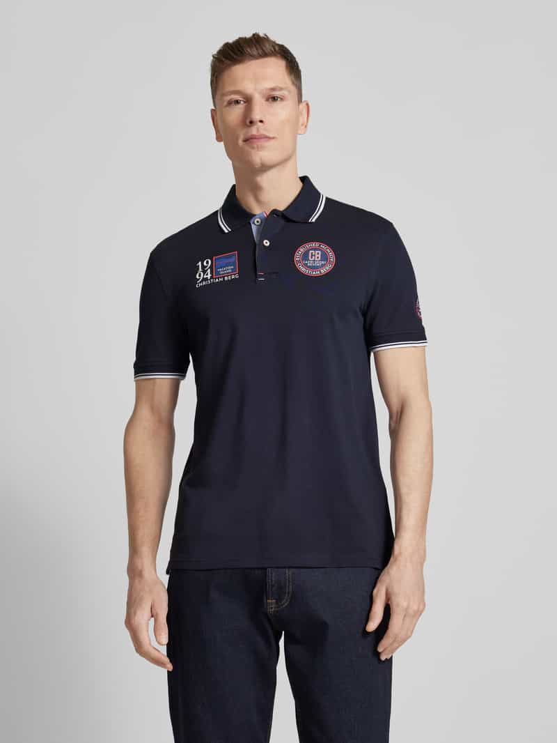 Regular fit poloshirt met labelbadges Christian Berg Men