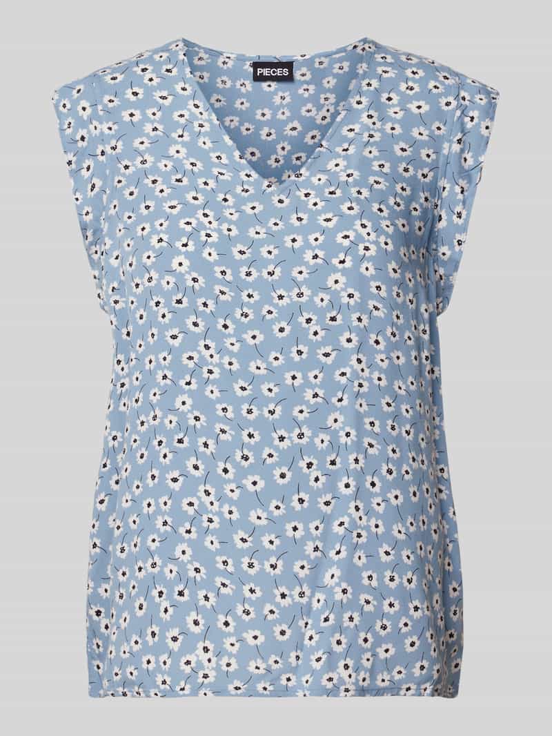 Pieces Blouse van viscose met V-hals model 'NYA'