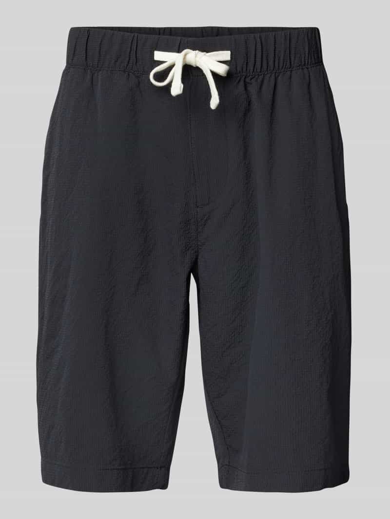 Korte regular fit broek met structuurmotief