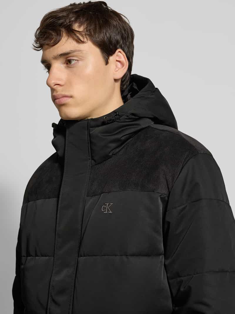 Calvin Klein Jeans Gewatteerd jack met blinde ritssluiting en labelstitching