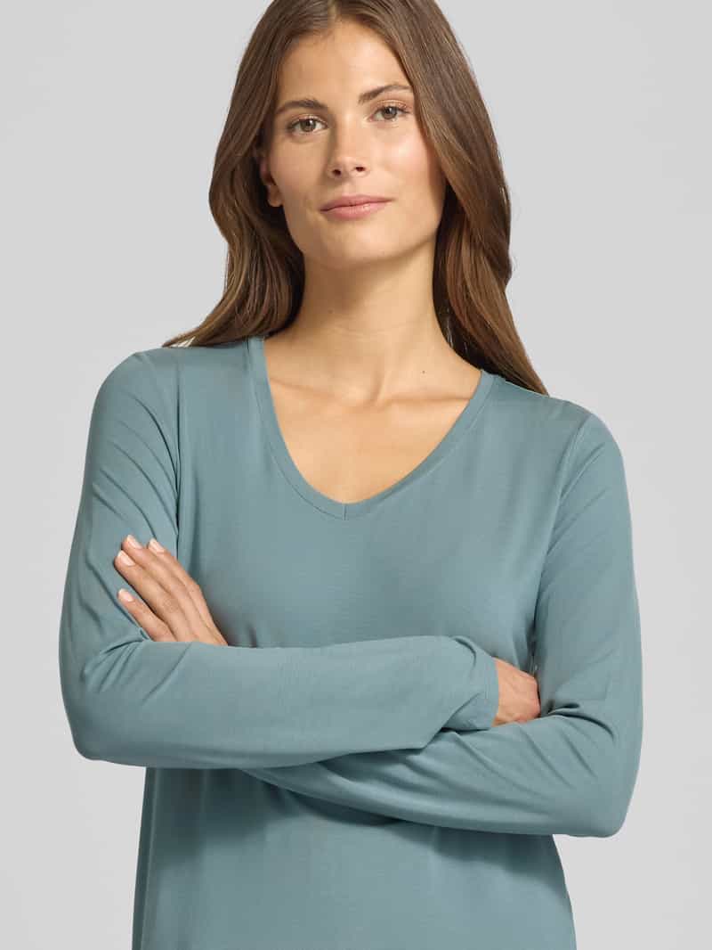 Schiesser Shirt met lange mouwen en V-hals