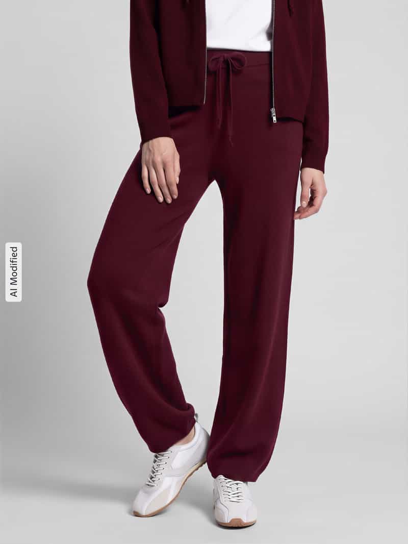 Jake*s Casual Regular fit wijde broek van puur kasjmier