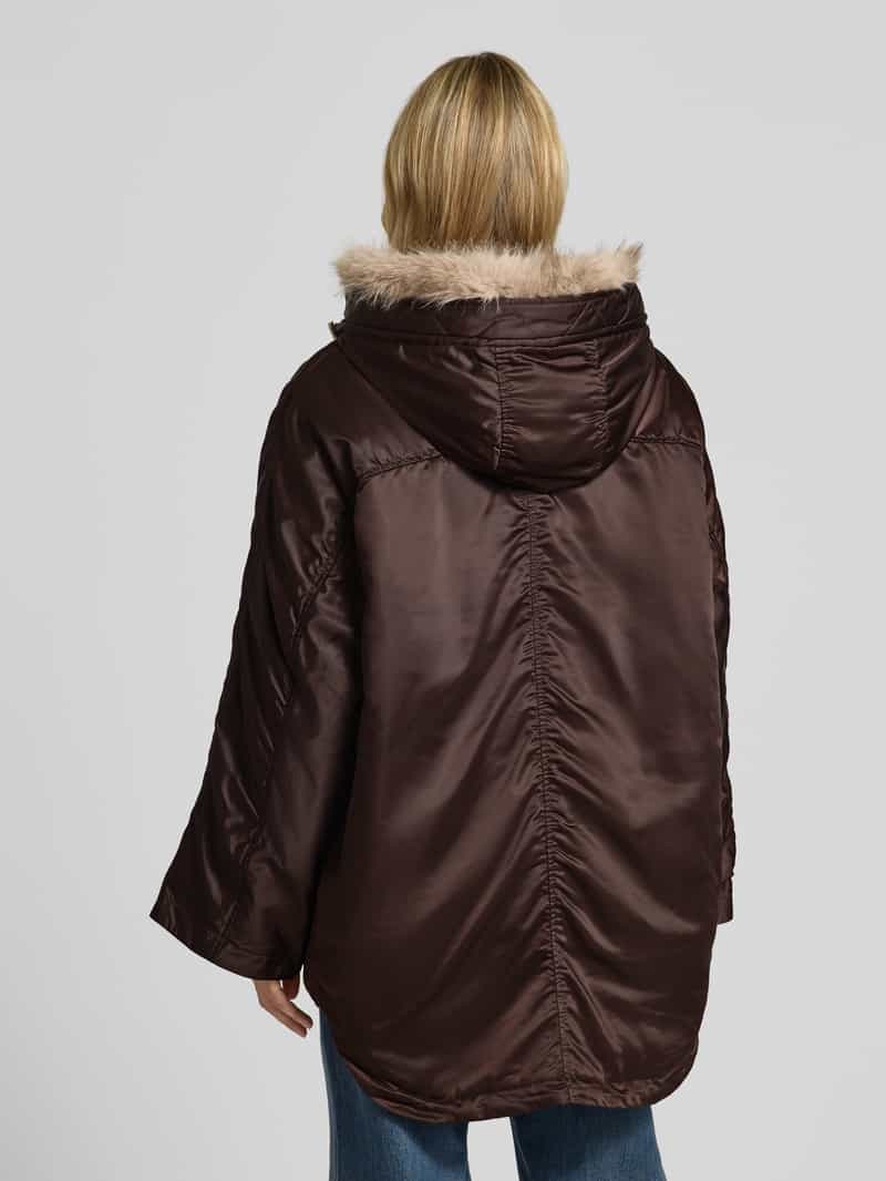 Beaumont Amsterdam oversized parka van polyester met uitneembare inzet van imitatiebont model 'Cory'