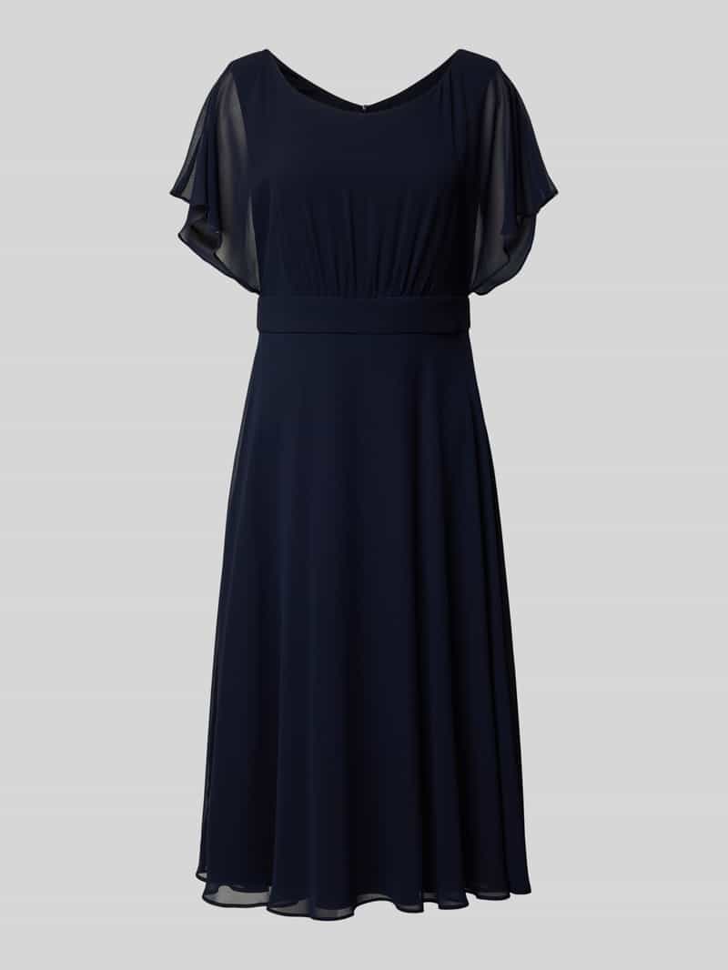 Vera Mont Knielange cocktailjurk in laagjeslook