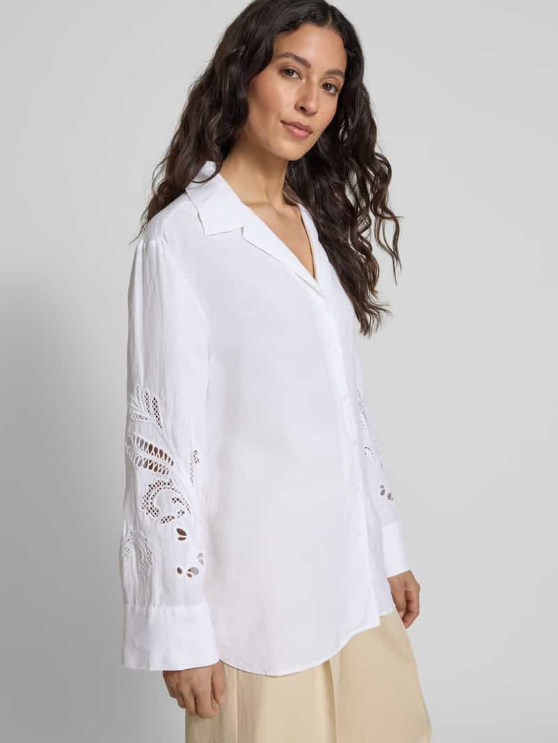 Tommy Hilfiger Relaxed fit overhemdblouse van een mix van linnen en viscose