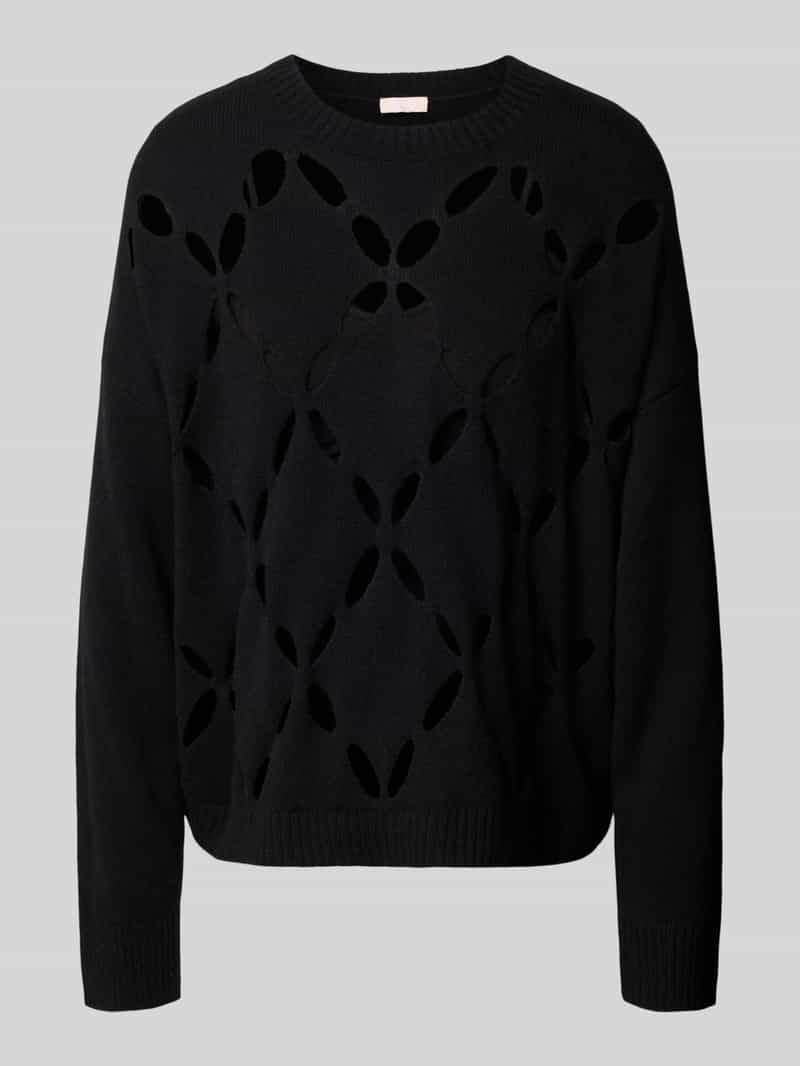 Liu Jo White Oversized wollen pullover van zuivere lanawol