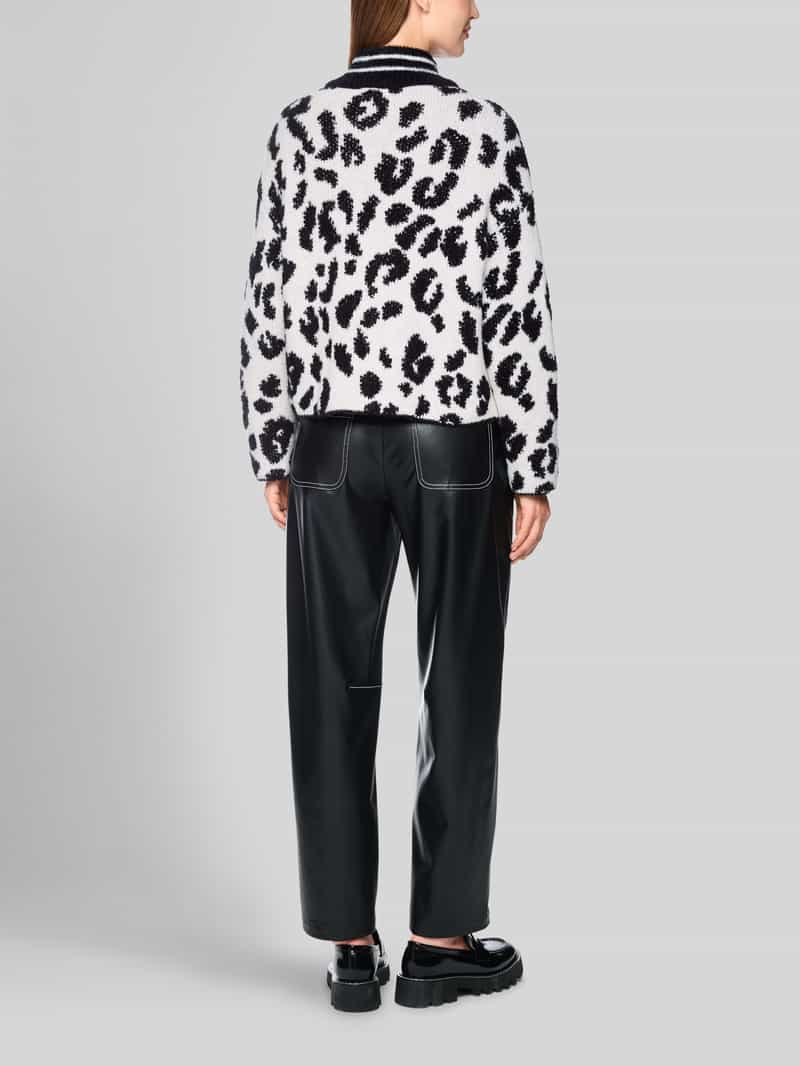 Marc Cain Regular fit gebreid jack met wol