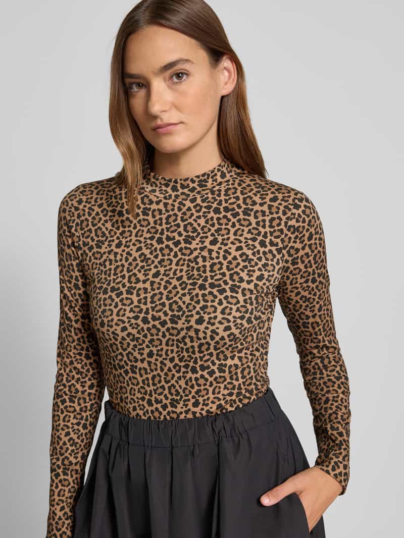 Marc Cain Shirt met lange mouwen en opstaande kraag