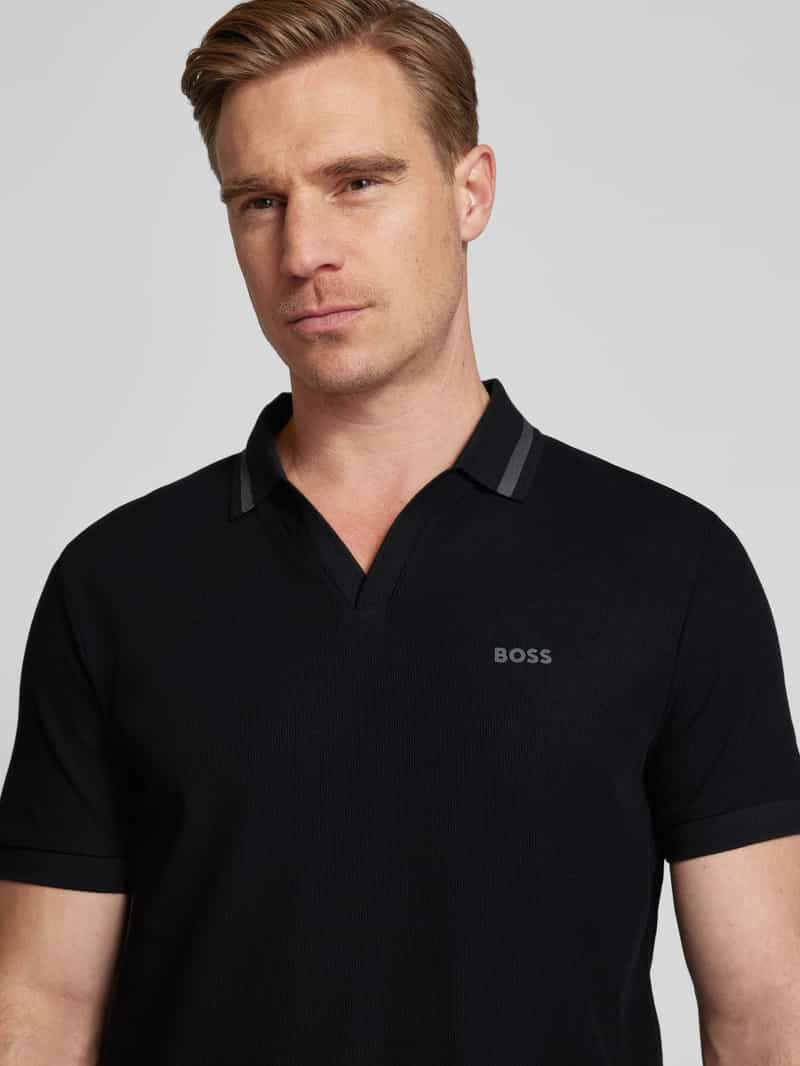 BOSS Green Poloshirt met labelprint