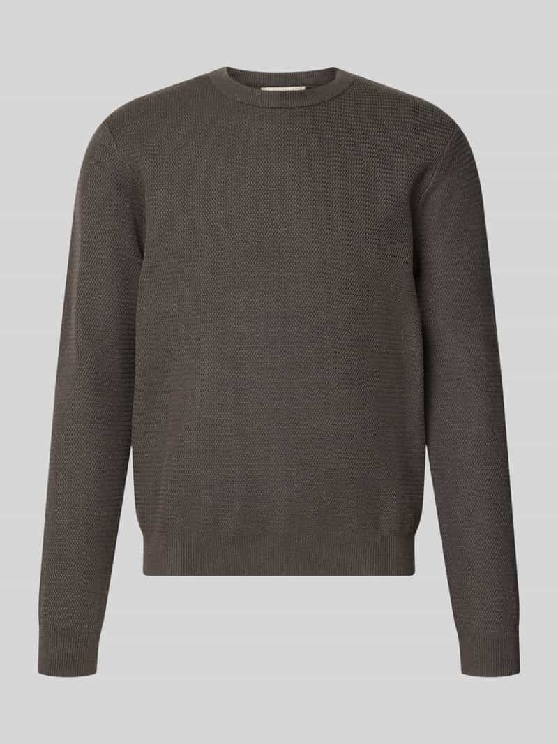Only & Sons Gebreide pullover van viscosemix met jacquardstructuur en ronde hals