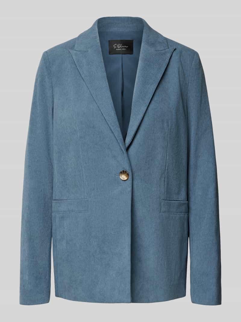 S.Oliver BLACK LABEL Regular fit lange blazer met corduroystructuur