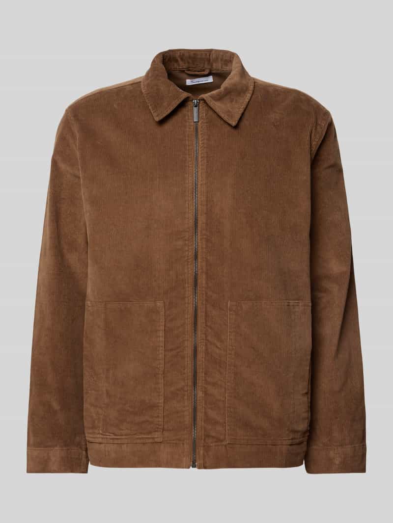 Knowledge Cotton Apparel Corduroy jack met kentkraag