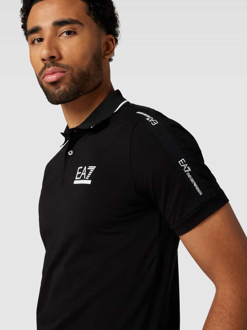 EA7 Emporio Armani Regular fit poloshirt met labelprint