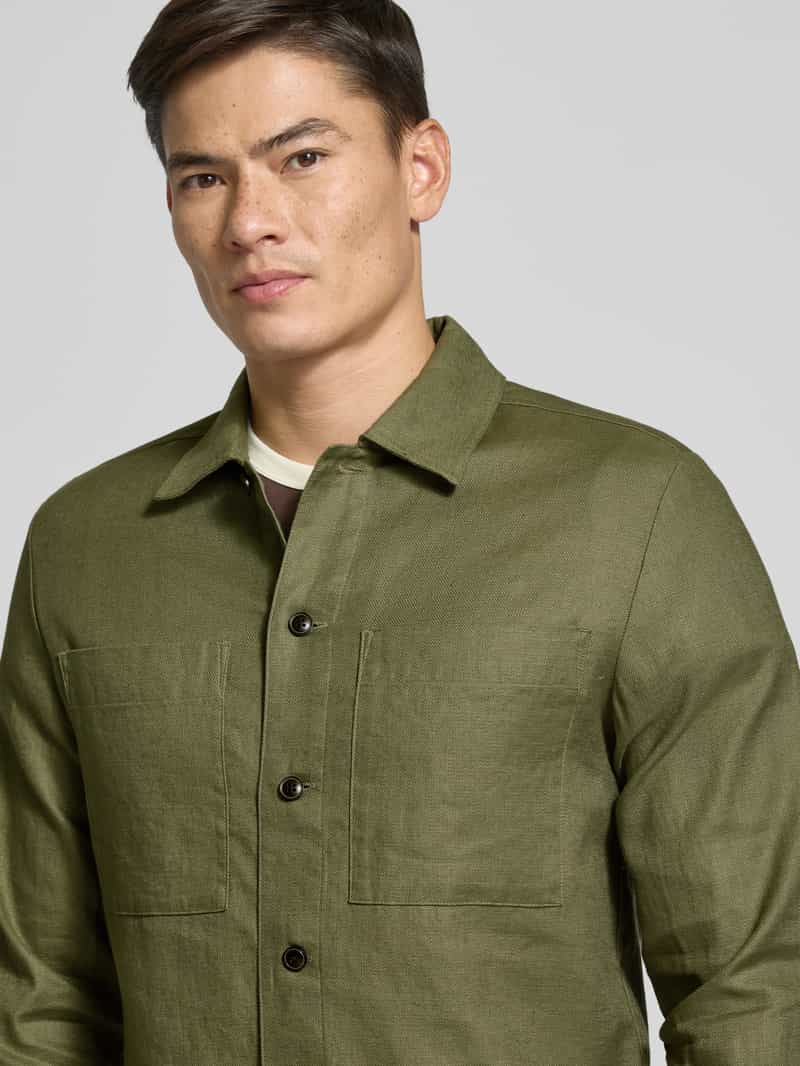 Matinique Slim fit overhemdjack met kentkraag model 'pelton'