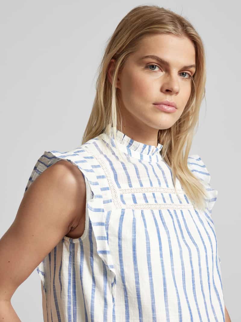 Oui Blousetop met opstaande kraag