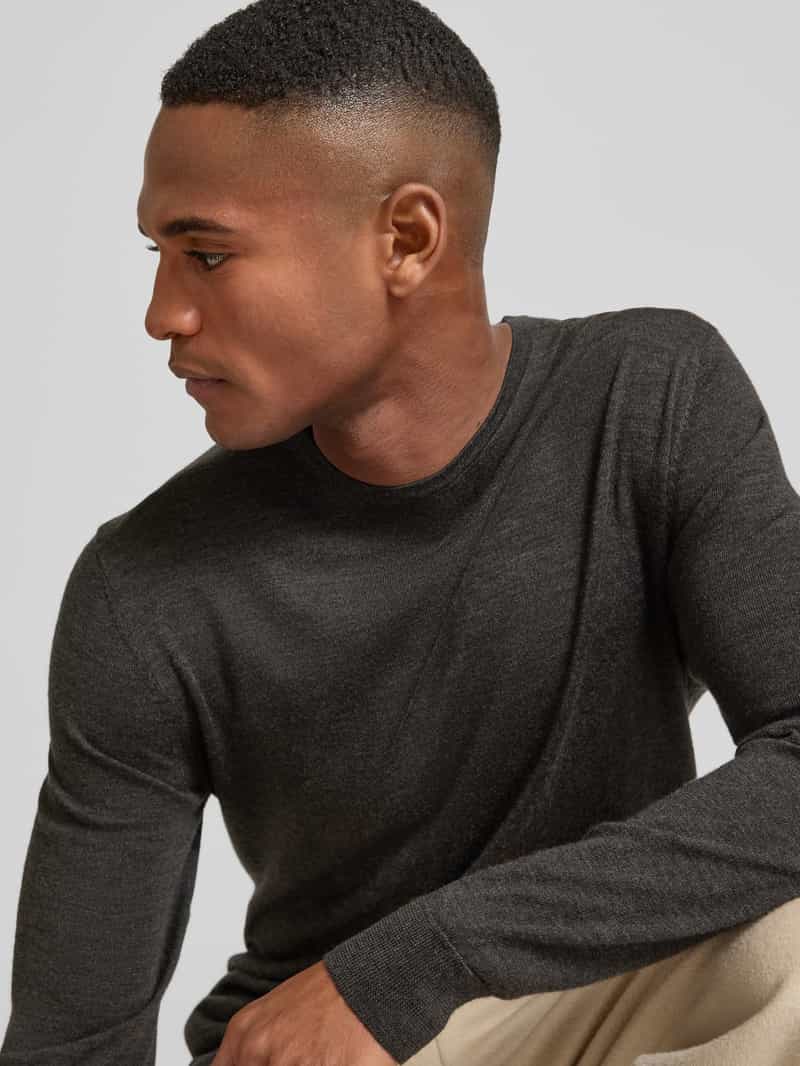 Profuomo Gebreide pullover met ribboorden