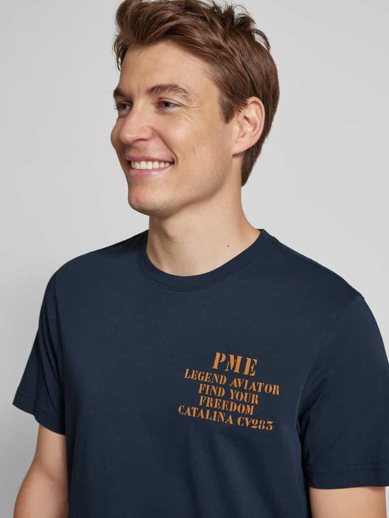 PME Legend T-shirt met statement- en labelprint
