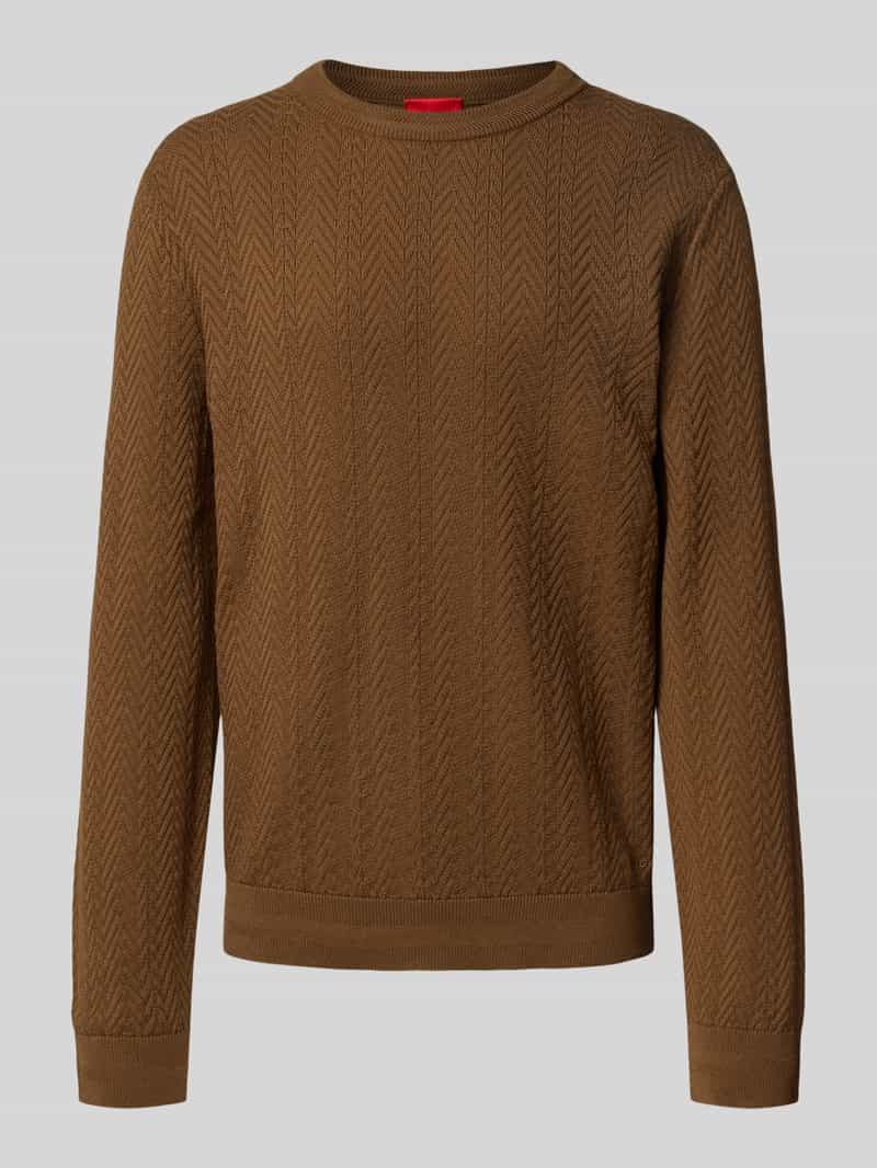 HUGO Regular fit gebreide pullover van puur katoen model 'SIMO'