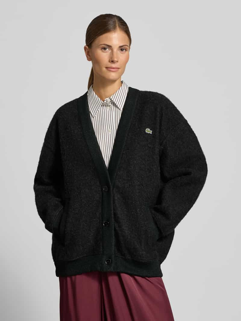 Lacoste cardigan met logopatch