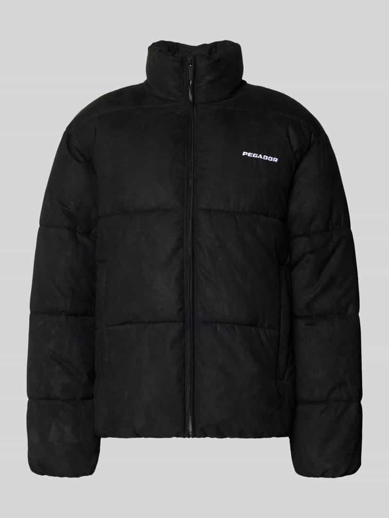 Pegador Regular fit gewatteerd jack met logostitching model 'Sidan'