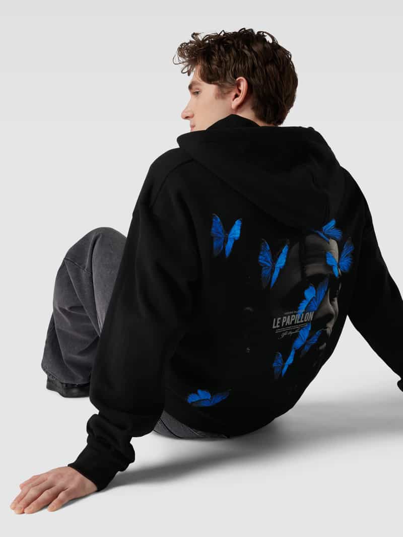 mister tee Sweatjack met motiefprint model 'LE PAPILLON'