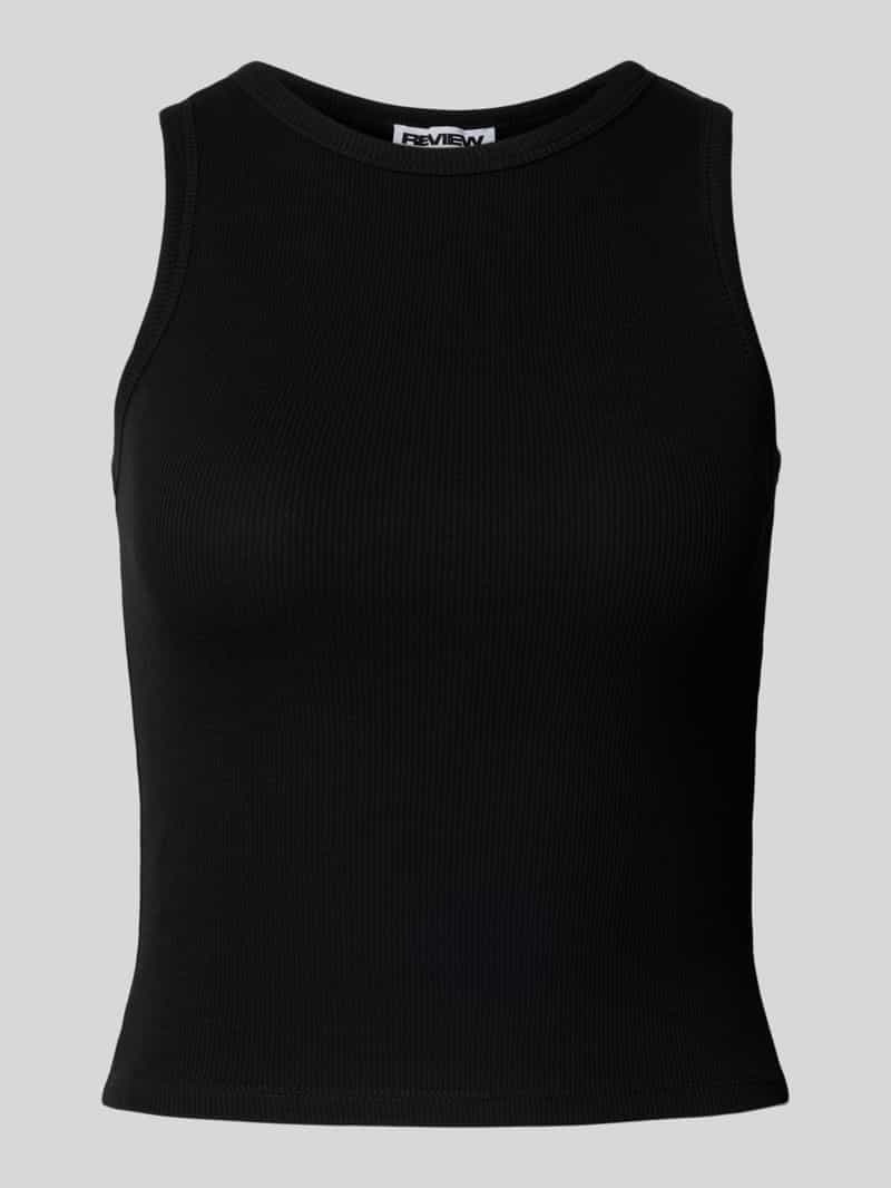 Review Korte top met ronde hals