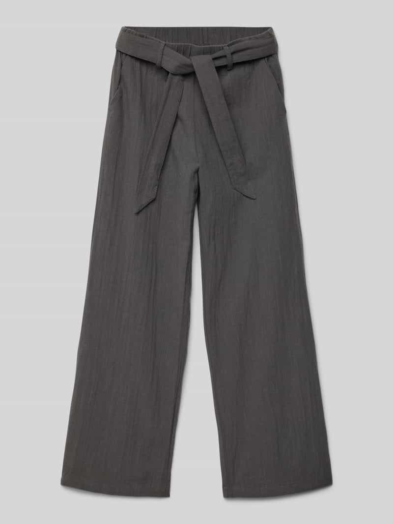 Only Regular fit wijde broek met strikceintuur model 'TIZANA'