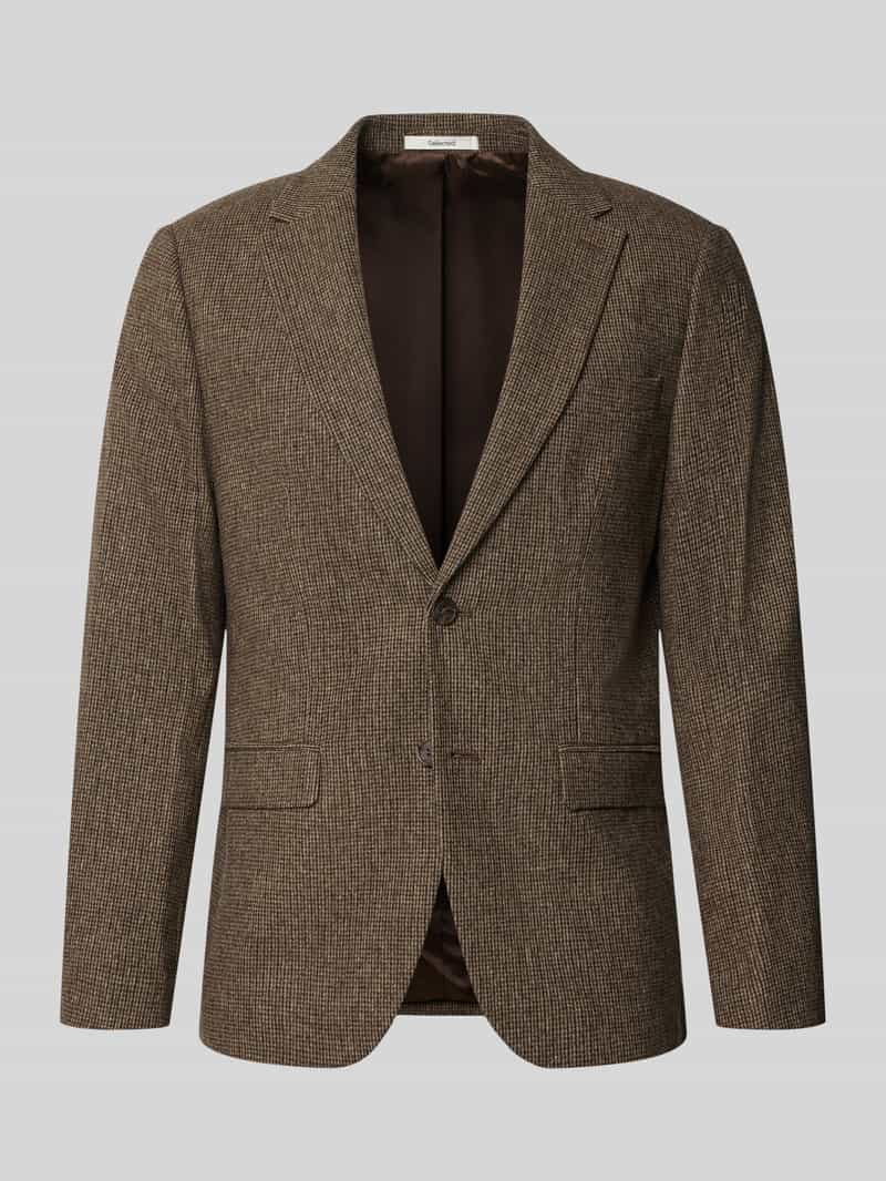 Selected Slim fit colbert met klepzakken van wol