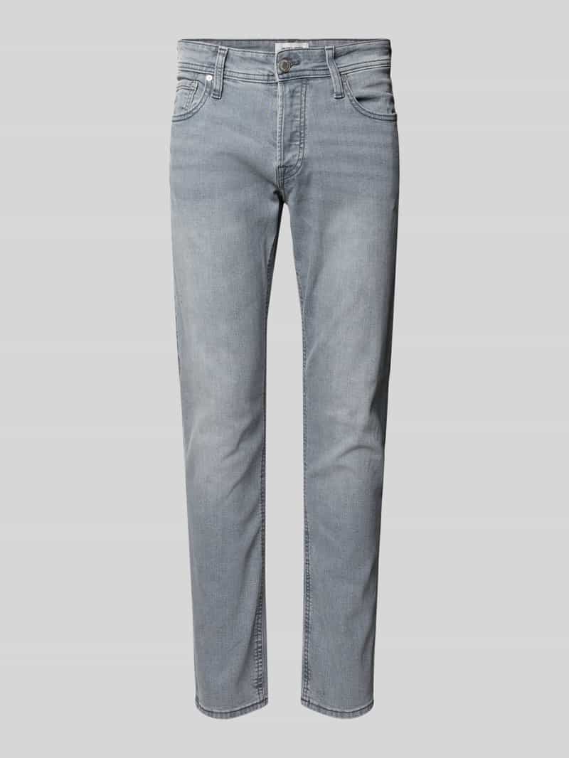 jack & jones Slim fit jeans met knoopsluiting model 'Glenn'