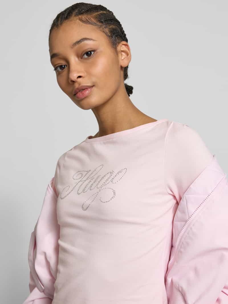 Hugo Blue T-shirt met strass-steentjes model 'Dastja'