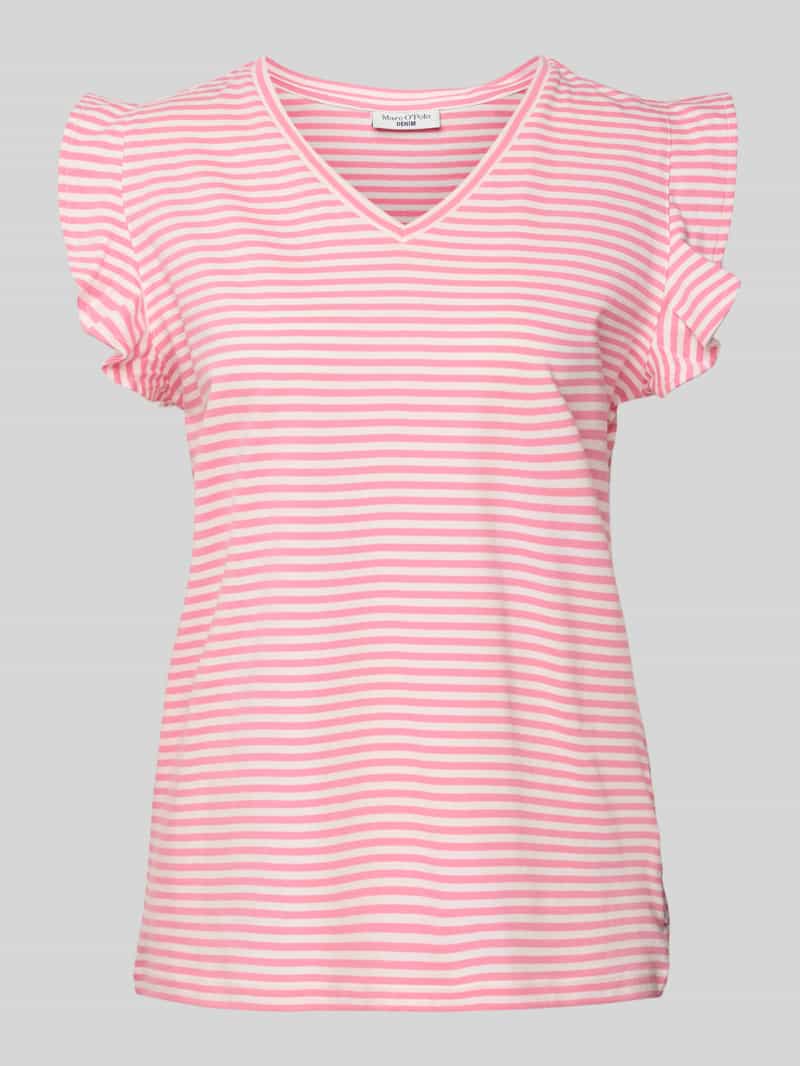 Marc O'Polo DENIM T-shirt met tijdloos streepjespatroon