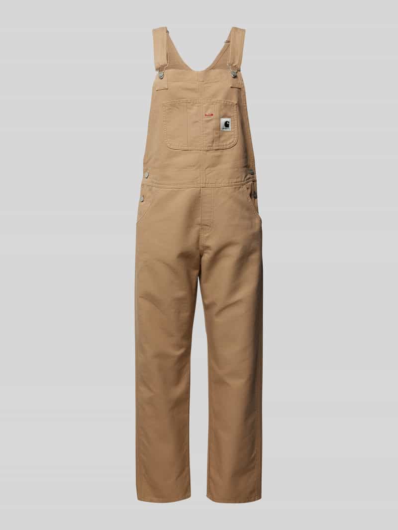 Carhartt Work In Progress Straight leg tuinbroek met labelpatch model 'Bib'