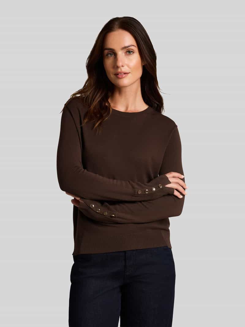 Tom Tailor Pullover van mix van viscose met knoopdetails aan de mouw