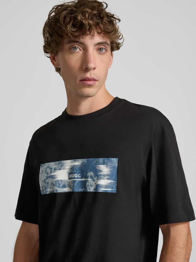 Hugo Blue Relaxed fit T-shirt van puur katoen model 'NAPOLUX'