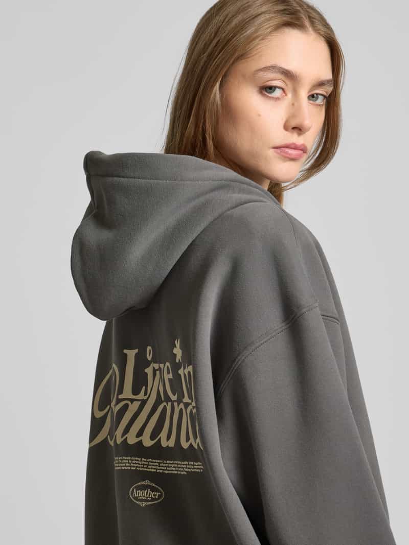 ANOTHER COTTON LAB Sweatjack met statementprint model 'Live in Balance'
