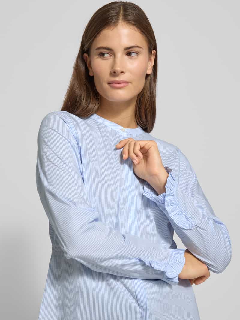 MOS MOSH Regular fit overhemdblouse met ronde hals model 'Mattie'