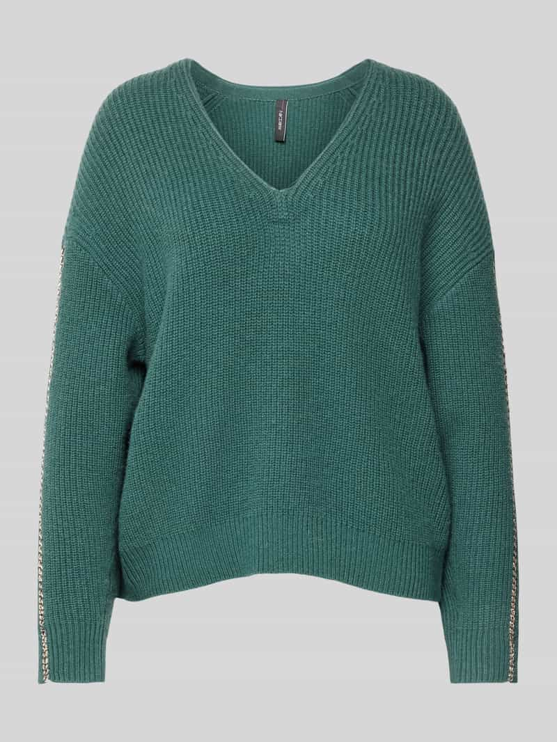 Marc Cain Gebreide pullover van lanawol met V-hals