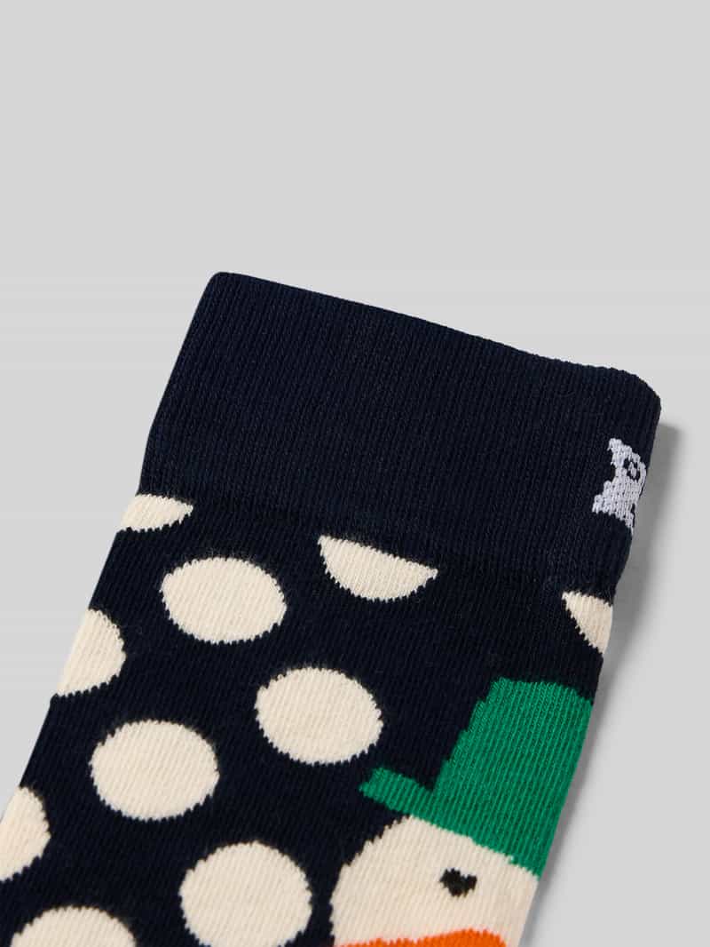 Happy Socks Regular fit sokken met logostitching model 'Jumbo Snowman'