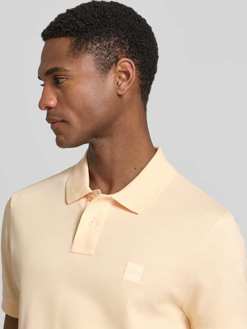 Boss slim fit poloshirt van katoenmix model 'PASSENGER' light/pastel orange, foto 5