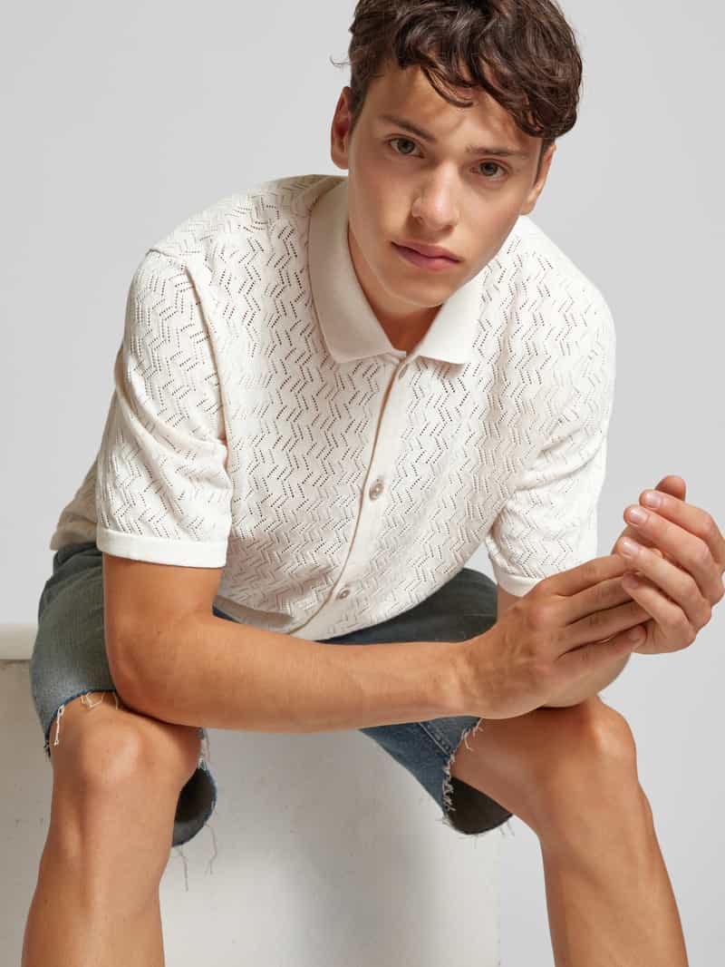 jack & jones Regular fit vrijetijdsoverhemd met broderie anglaise model 'NOTO'