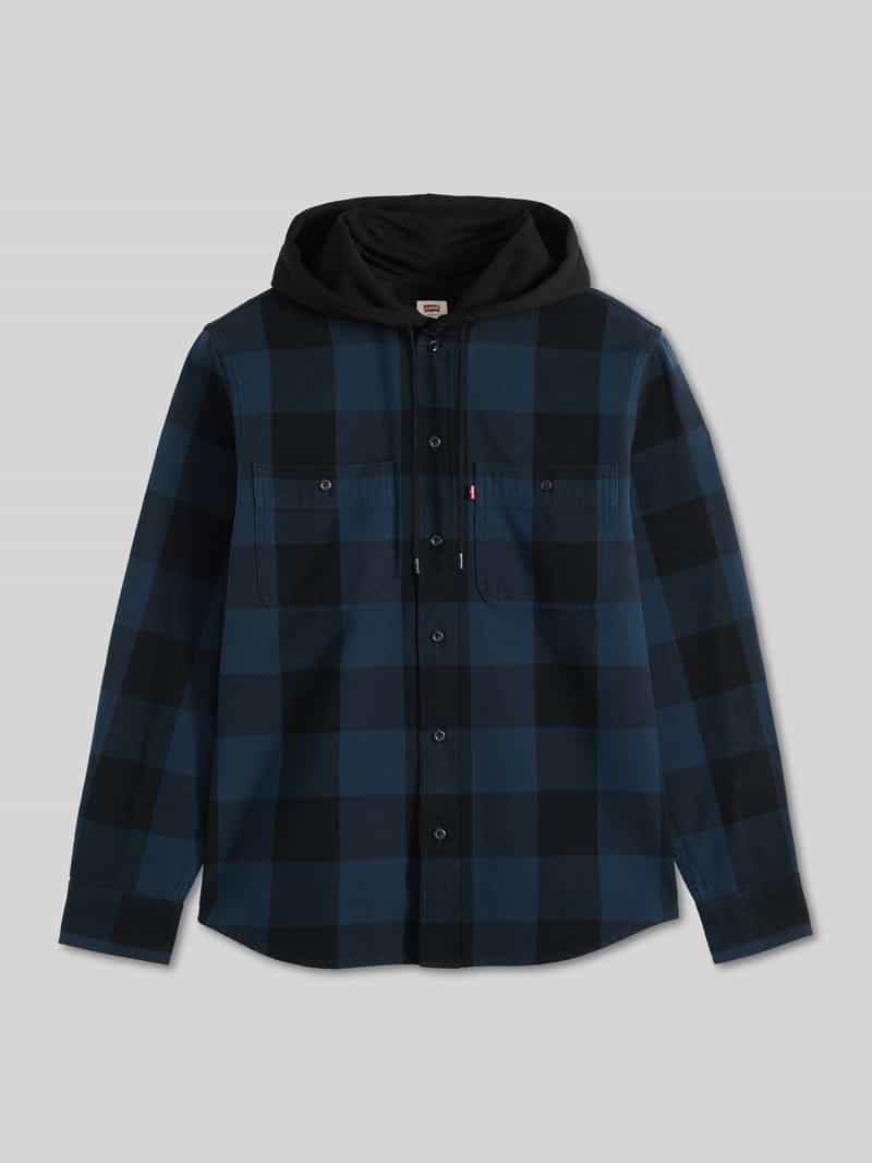 Levi's Regular fit vrijetijdsoverhemd van puur katoen met capuchon