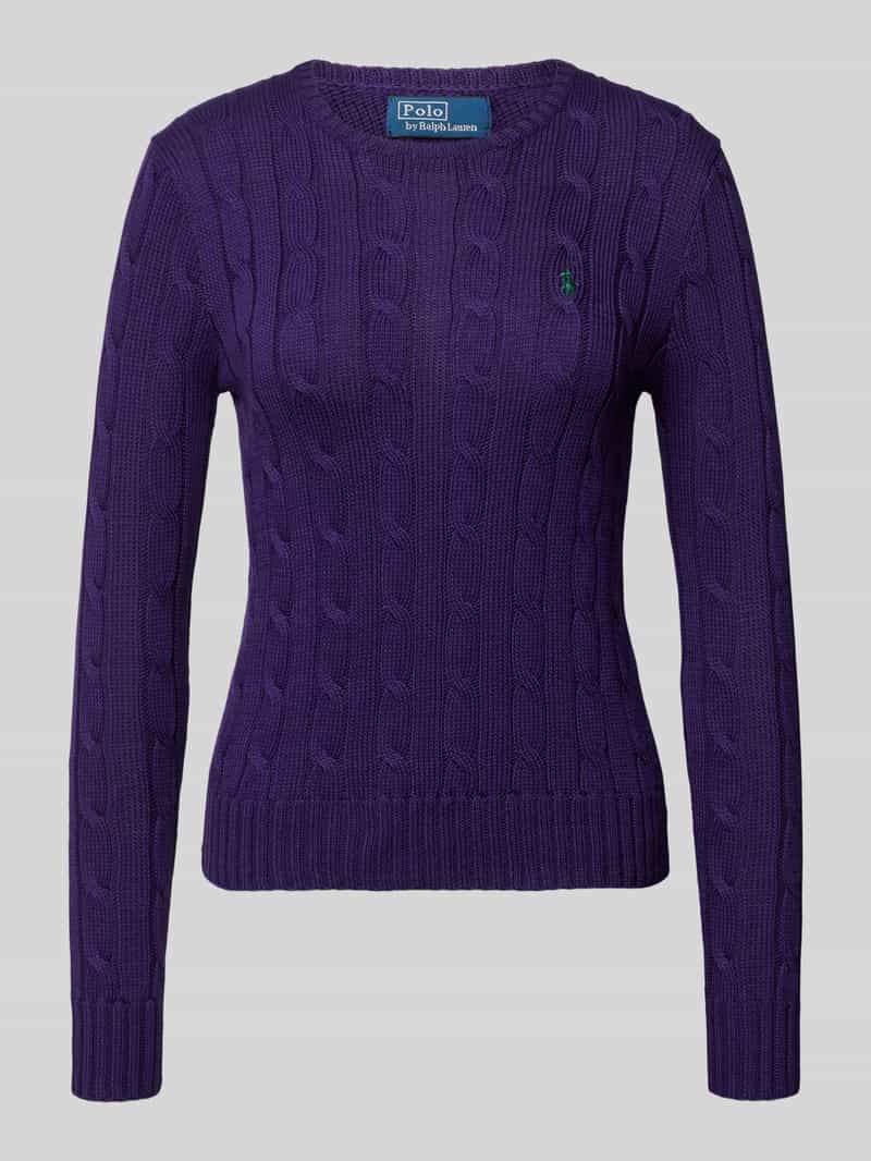 Polo Ralph Lauren Gebreide pullover met labelstitching model 'JULIANNA'