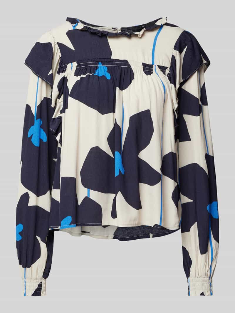 Oui Relaxed fit blouse met ballonmouwen